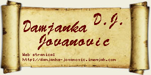 Damjanka Jovanović vizit kartica